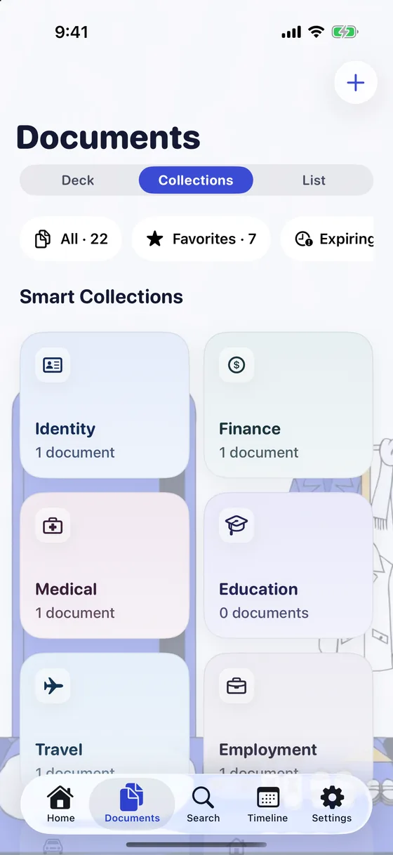 Documents collections on iPhone