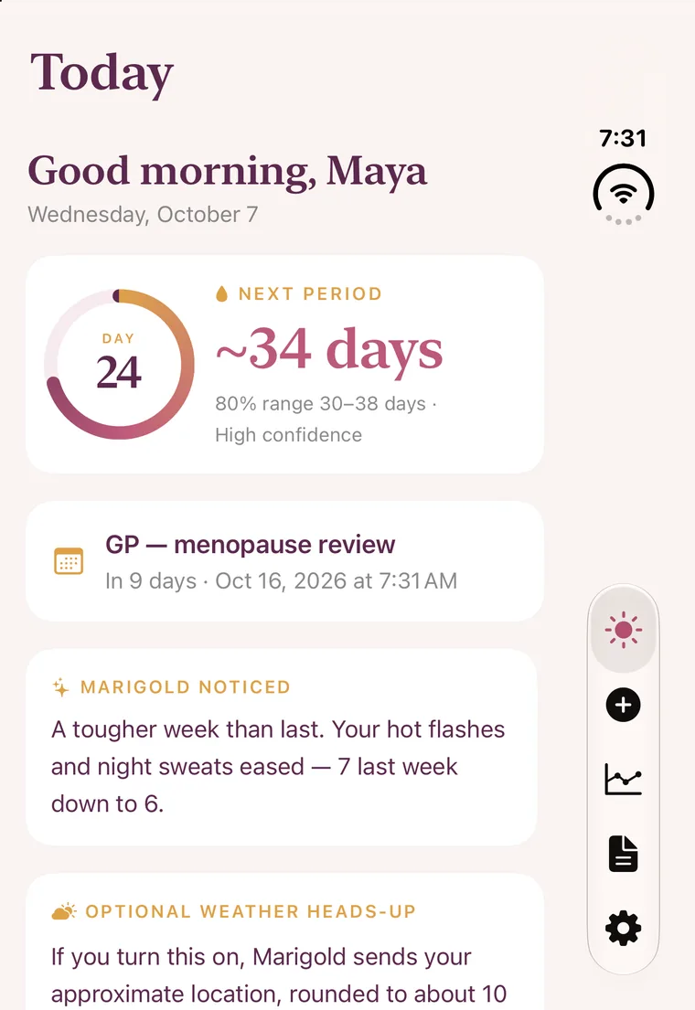 Marigold Today on iPhone Duo