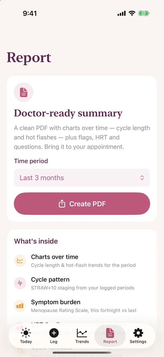 The doctor-ready summary PDF builder