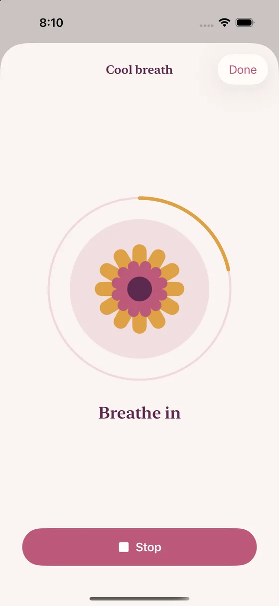 Cool breath: a flower and a progress ring