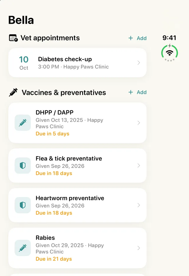 Vaccines and appointments on the iPhone Duo outer display